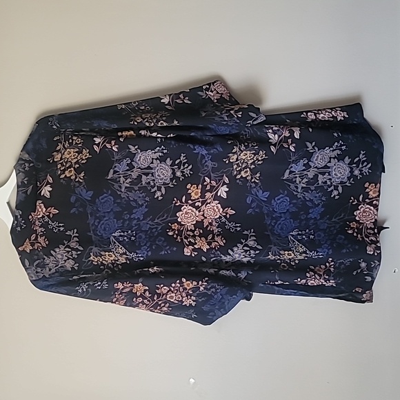 Tahari Floral Sheer Bohemian Kimono Style Cardigan Small to Medium - Picture 8 of 11
